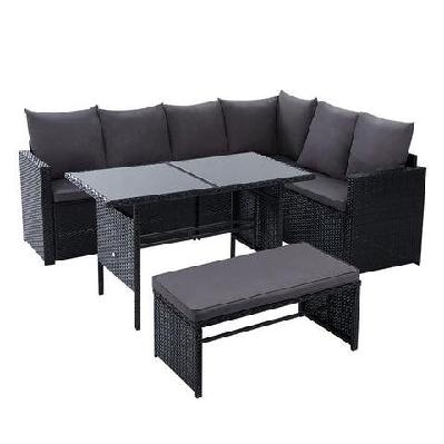 outdoor furniture dining setting sofa set wicker 8 seater storage cover black