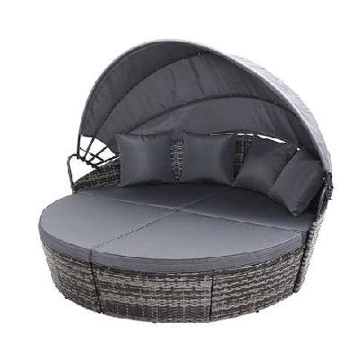 outdoor lounge setting patio furniture sofa wicker garden rattan set day bed grey
