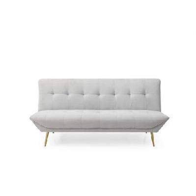 designer modern 3-seater fabric sofa bed metal legs - light grey
