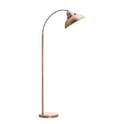 oxford modern scandinavian curved arc metal standing floor lamp - antique copper