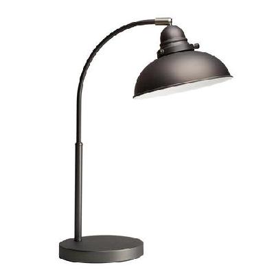 oxford modern scandinavian curved arc table lamp - antique chrome