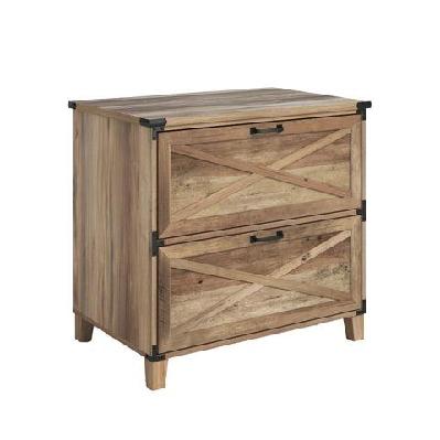 oxford office storage 2-drawers filing cabinet rustic oak