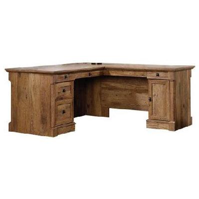 palladia executive l-shape office desk - vintage oak