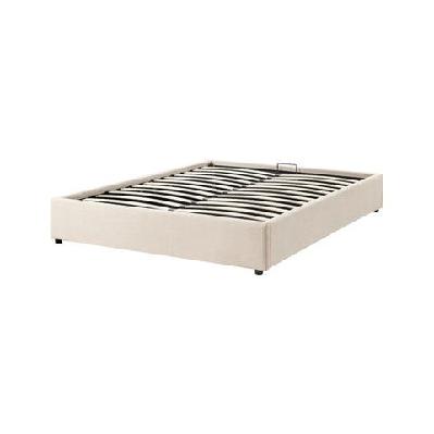 parker gas lift storage bed frame queen size beige queen