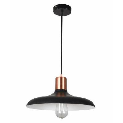 pastel pendant lamp light interior es matte black dome with copper highlight od400mm