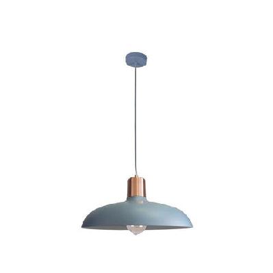 pastel pendant lamp light interior es matte blue dome with copper highlight od400mm