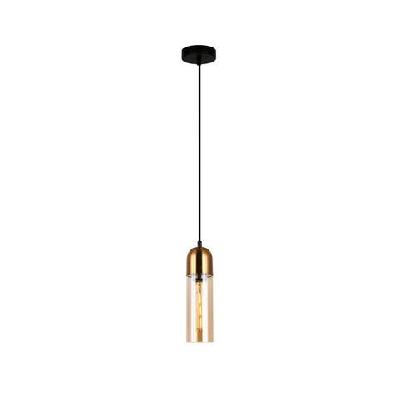 pastille pendant lamp light interior es amber glass antique brass round top cylinder od80mm