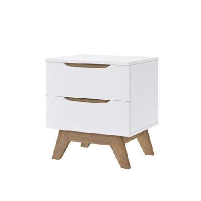 penelope scandinavian wooden bedside side table nightstand - white and oak