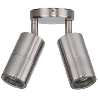 pillar light double adjustable gu10 titanium ip65 round back plate
