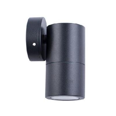 pillar light fixed 12v mr16 black ip65 round back plate