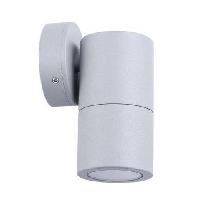 pillar light fixed 12v mr16 matte grey ip65 round back plate