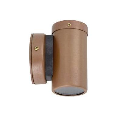 pillar light fixed gu10 aged copper ip54 round back plate anti-glare