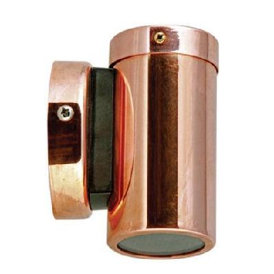 pillar light fixed gu10 copper ip54 round back plate anti-glare