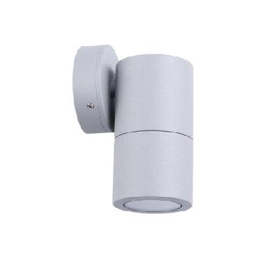 pillar light fixed gu10 matte grey ip65 round back plate