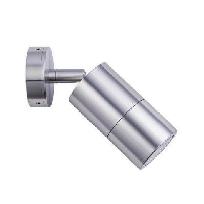 pillar light single adjustable 12v mr16 shiny silver ip65 round back plate