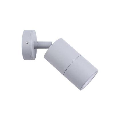 pillar light single adjustable gu10 matte grey ip65 round back plate