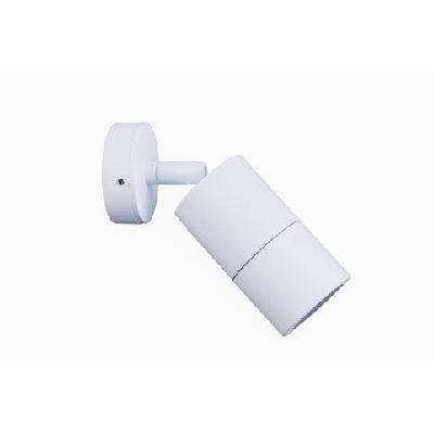 pillar light single adjustable gu10 white ip65 round back plate