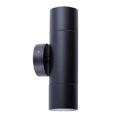 pillar light up/down 12v mr16 black ip65 round back plate