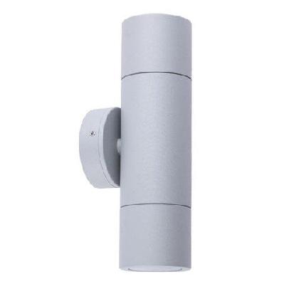 pillar light up/down gu10 matte grey ip65 round back plate
