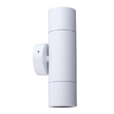 pillar light up/down gu10 white ip65 round back plate