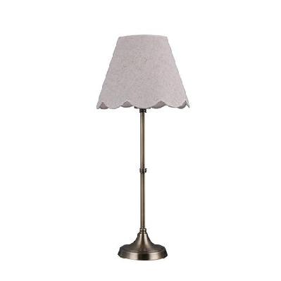 pilon classic fabric shade desk table light lamp linen/antique brass