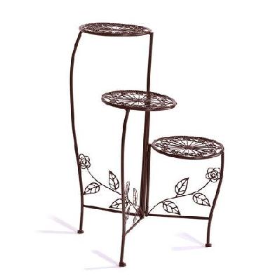 plant stand outdoor indoor flower pots garden metal corner shelf wrought iron