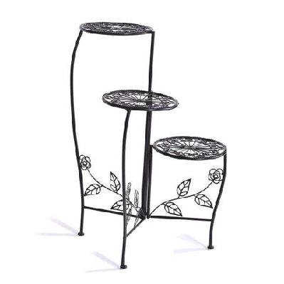 plant stand outdoor indoor flower pots garden metal corner shelf wrought iron
