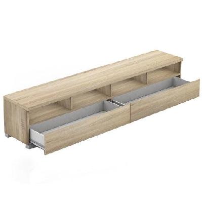 porto 2-drawer tv stand entertainment unit storage cabinet 2m- light sonoma oak
