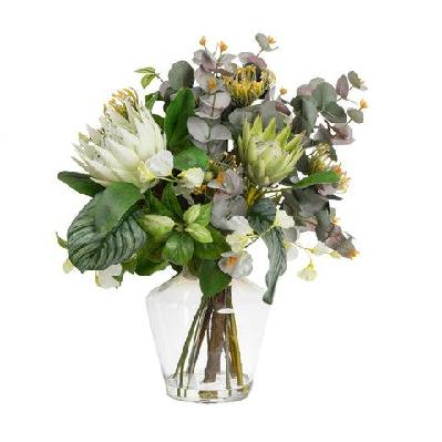 protea artificial faux plant flower decorative mixed arrangement 55cm