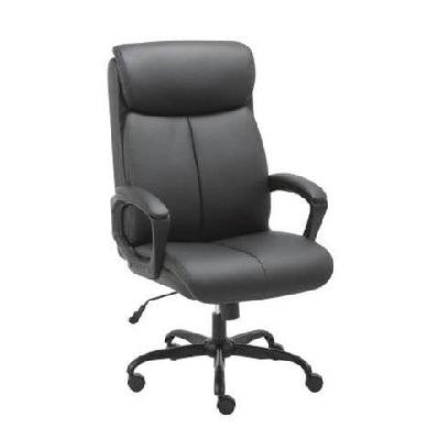 puresoft pu leather soft padded high-back office chair - black