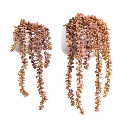 purple hanging pearl artificial fake plant decorative in pot set