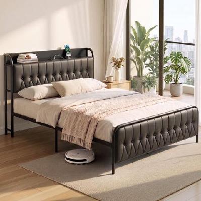 queen bed frame with storage headboard saa certified charging station