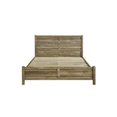 queen size bed frame natural wood like mdf in oak colour