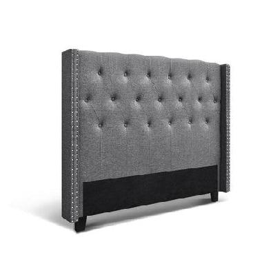 queen size bed head headboard bedhead fabric frame base grey luca