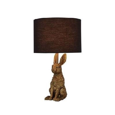 rabbit sitting modern elegant table lamp desk light - gold and black
