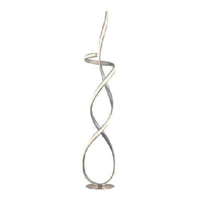 ramona led light spiral floor lamp curvy reading bedside light - silver