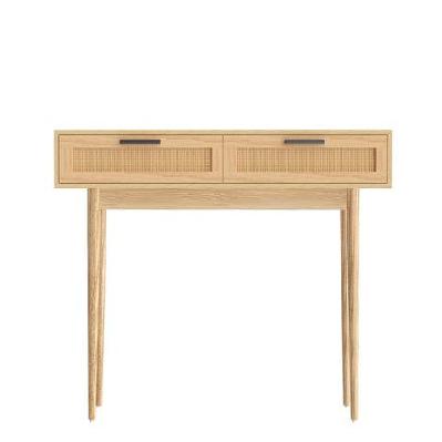 rattan console table drawer storage hallway tables drawers