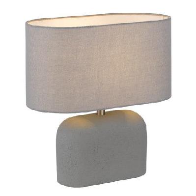 reano modern table desk lamp light concrete fabric metal grey