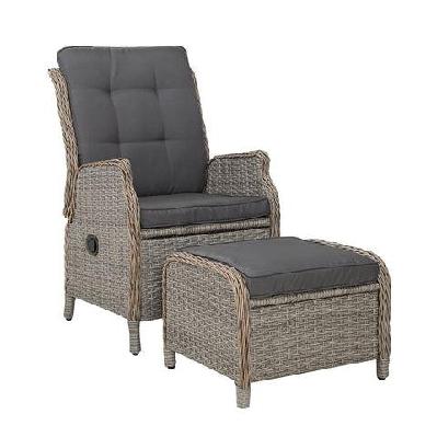 recliner chair sun lounge outdoor setting patio furniture wicker sofa