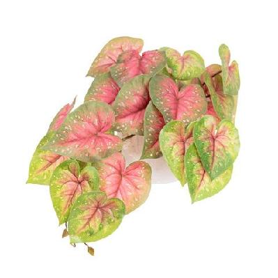 red caladium bush 46cm artificial faux plant decorative in pot
