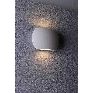 remo wall light surface mounted up/down 6.8w curved sand ip54 opal diffuser 500lm