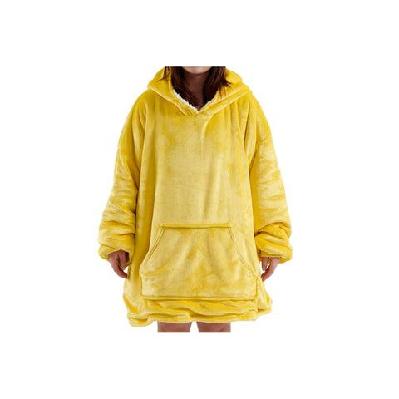 reversible hoodie blanket - yellow/white yellow/white