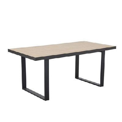 stylish rectangular wooden kitchen dining table 180cm natural/black