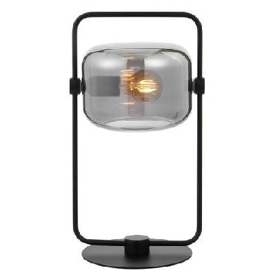 rocha contemporary table desk lamp light metal glass black