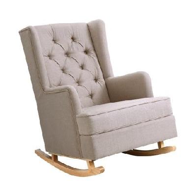 rocking armchair feedining chair fabric armchairs lounge recliner beige