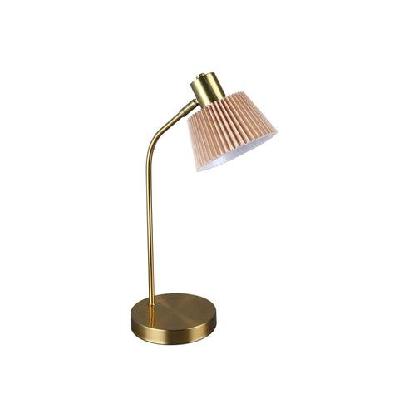 roderick moden elegant metal base fabric shade desk table light lamp brass/khaki