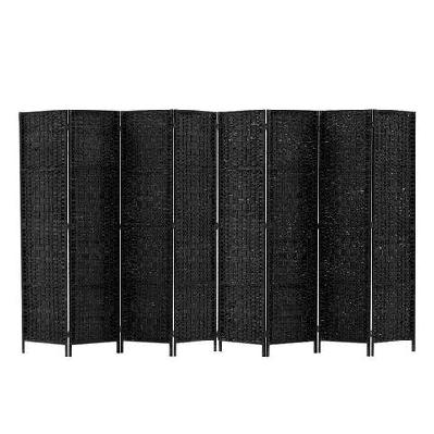 room divider 8 panel dividers privacy screen rattan wooden stand black