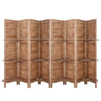 room divider screen 8 panel privacy dividers shelf wooden timber stand