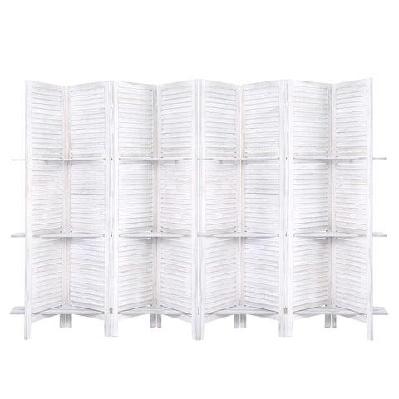 room divider screen 8 panel privacy foldable dividers timber stand shelf