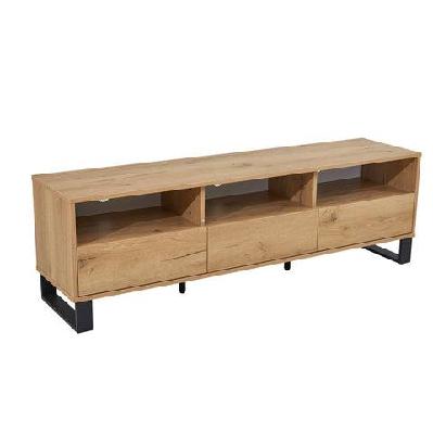 modern classic tv stand entertainment unit w/ storage - oak